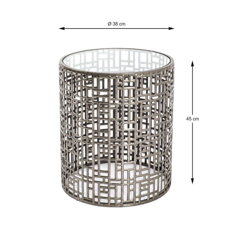 Mercy Glass Top Drum End Table