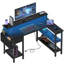 Bureau d'ordinateur avec support pour Ã©cran, bureau de jeu avec Ã©clairage DEL et prises Ã©lectriques-1543155061