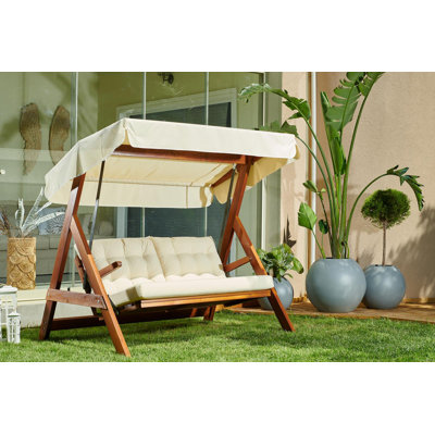 Montserrath Solid Wood Porch Swing with Canopy
