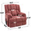 Fauteuil inclinable électrique à double moteur avec massage chauffant, positions infinies, supportant jusqu'à 159 kg (350 lb), télécommande électrique, confort mi-ferme et robuste, rouge.