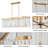 5 - Light 39" Rectangle Farmhouse Kitchen Island Wood Beaded Chandelier-556581737