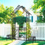 Arche de jardin en métal avec barrière avec jardinière W80.71 * H97.24