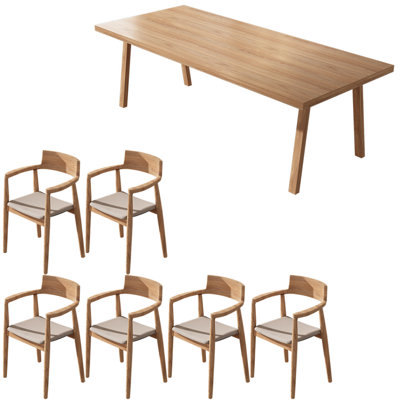 Nordic style full solid wood dining table set