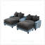 Canapé modulaire en chenille revêtu de deux repose-pieds amovibles, ports USB, porte-gobelets et grand espace de rangement pour le salon