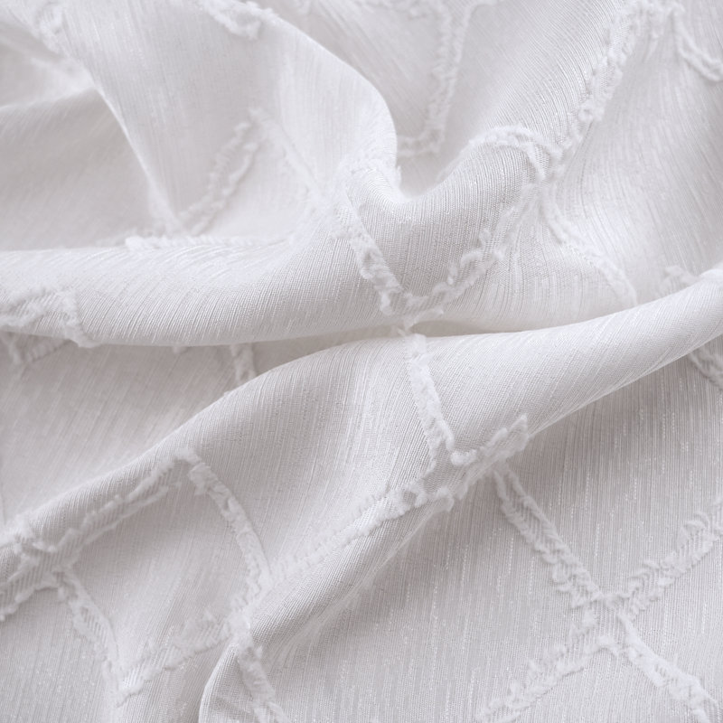 Rideau tissé en jacquard, Blanc