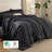 Bedsure King Cationic Dyed Printed Bed-in-a-Bag Set – Black, 7-Piece Bedding Set-123165319-123165321