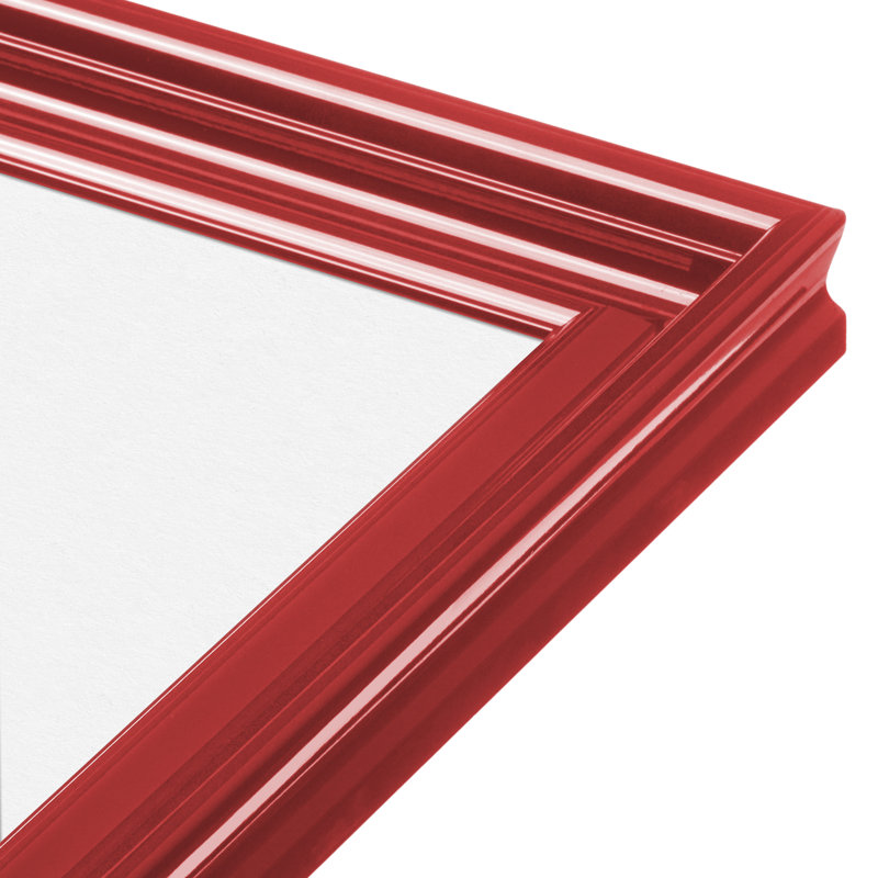 Lilli Wood Beveled Picture Frame with Mat, Red, 8" x 10", 16" x 20"
