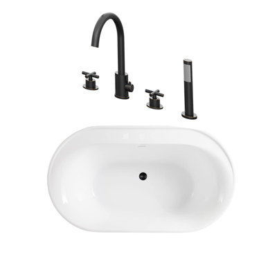 60'' x 32.50'' Freestanding Soaking Acrylic Bathtub