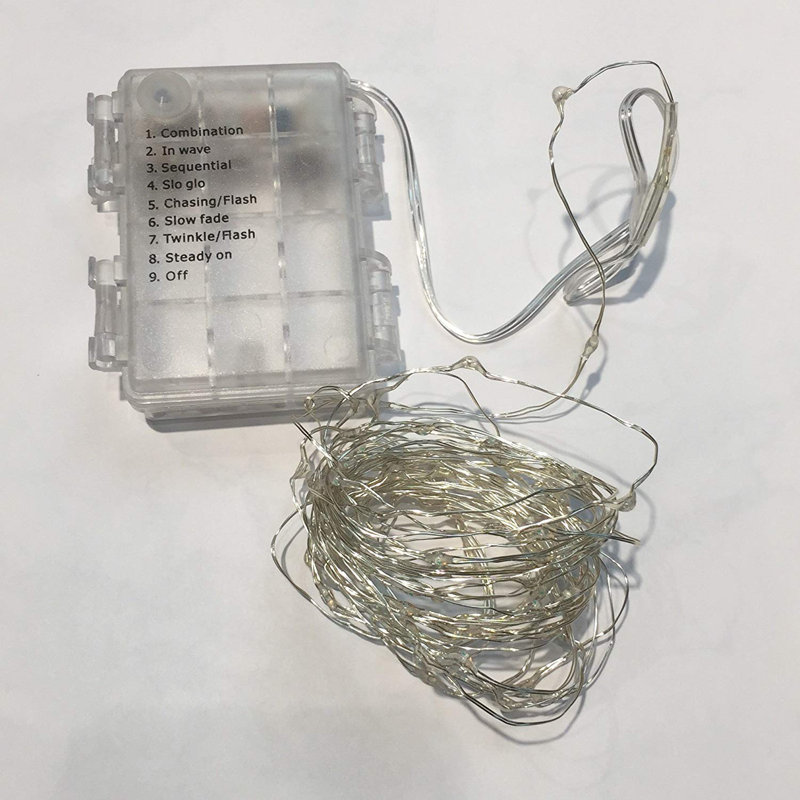 Guirlande de lumières scintillantes à DEL de 16,4 pieds de long avec 100 ampoules Lesera (ensemble de 2), Rose