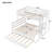 Wood Twin XL over Queen Bunk Bed with Trundle & Ladder – Convertible Solid Wood Bedroom Bed,White-122608078