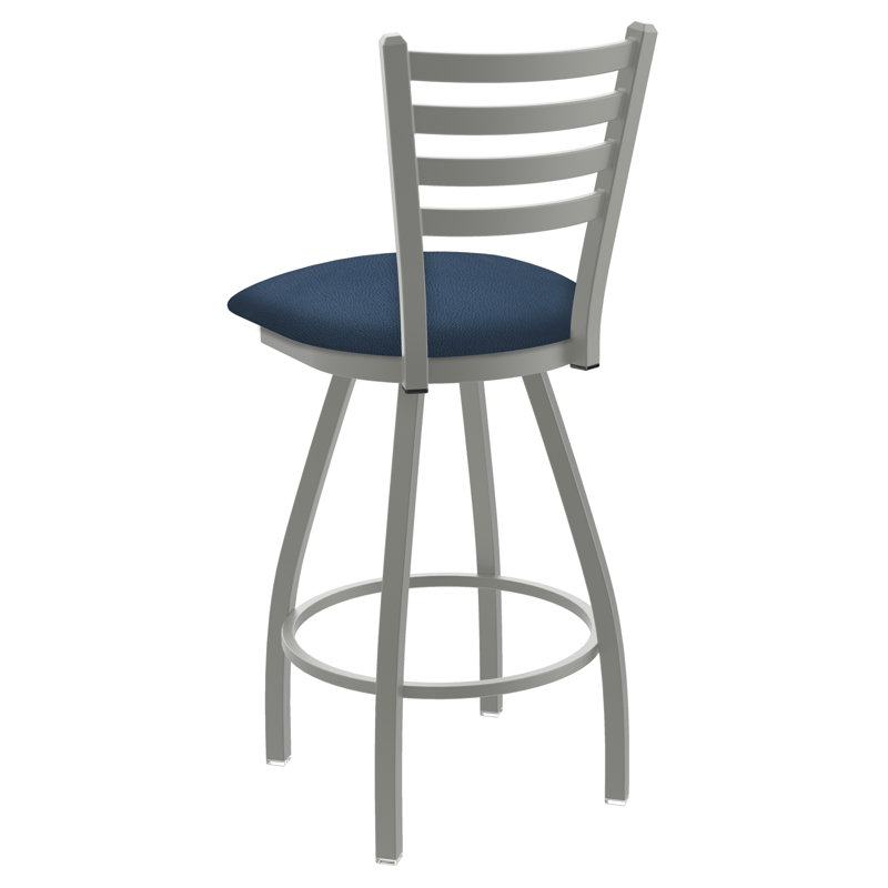 Tabouret de bar pivotant de 36" Evers, Nickel anodisé, Vinyle - baie Rein, Extra Tall (36” Seat Height)