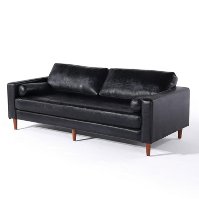 Cosmic Modern Bastimentos Leather Sofa by 17 Stories