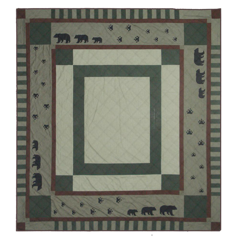 Bear Trail Farmhouse / Country Cotton Geometric Shapes Quilt