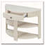 Console cannelée demi-lune avec tiroir et tablettes-600970660