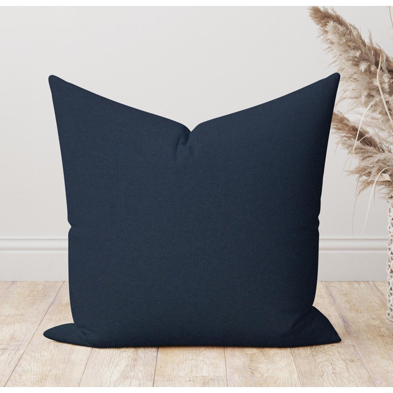 Housse de coussin d'extérieur uni marine foncé, Carré 21 po