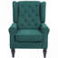 Pour le salon, la chambre à coucher et le bureau personnel | Fauteuil à oreilles capitonné et capitonné à boutons épais vert doux