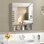 Armoire à pharmacie 1 porte avec miroir, miroir de salle de bain mural avec rangement