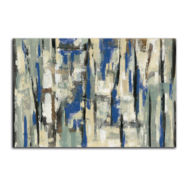 « spring rayures blue », reproduction de peinture à l’acrylique, Papier, H 16 po x l 24 po x P 0,01 po
