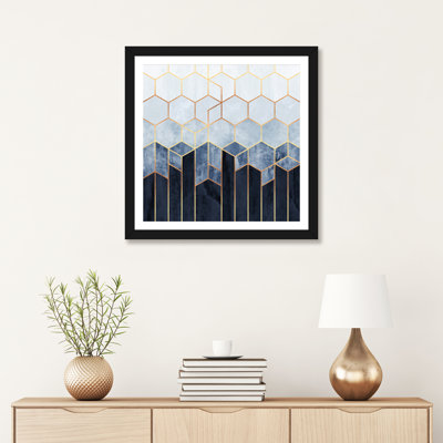 « doux blue hexagones » par elisabeth fredriksson-print