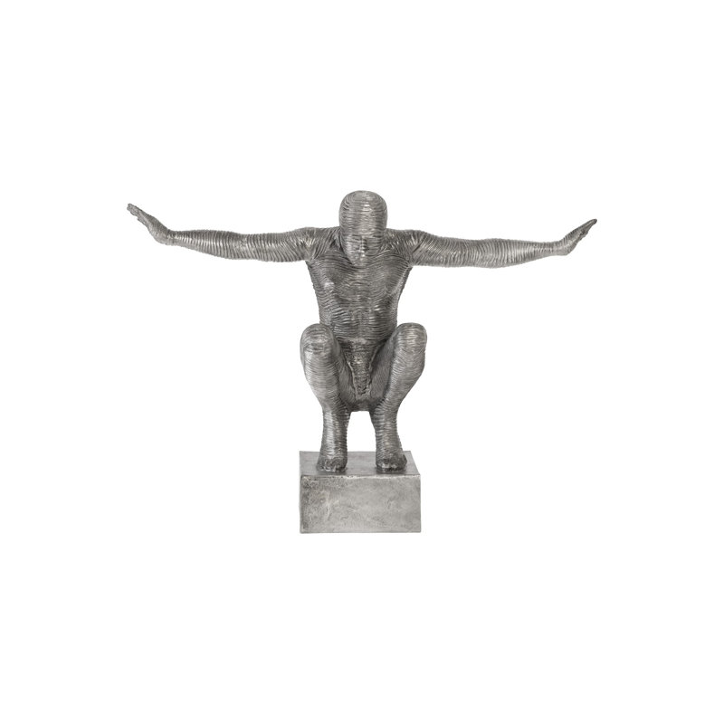 Statue en aluminium avec accoudoirs tendus