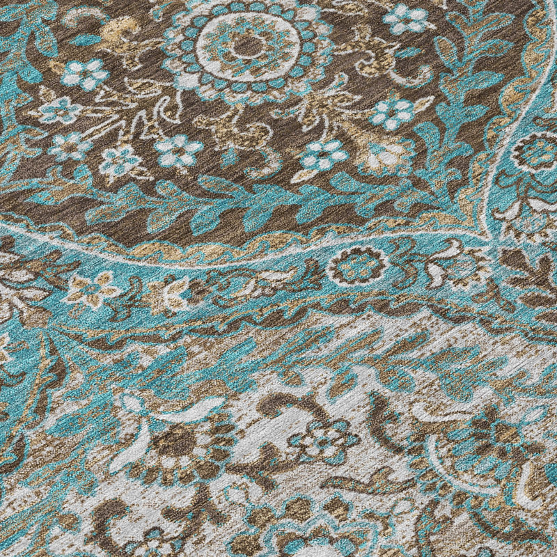 Machine Washable Indoor/Outdoor Chantille ACN2698 Global Rug, Sarcelle, 5 pi x 7 pi 6 po