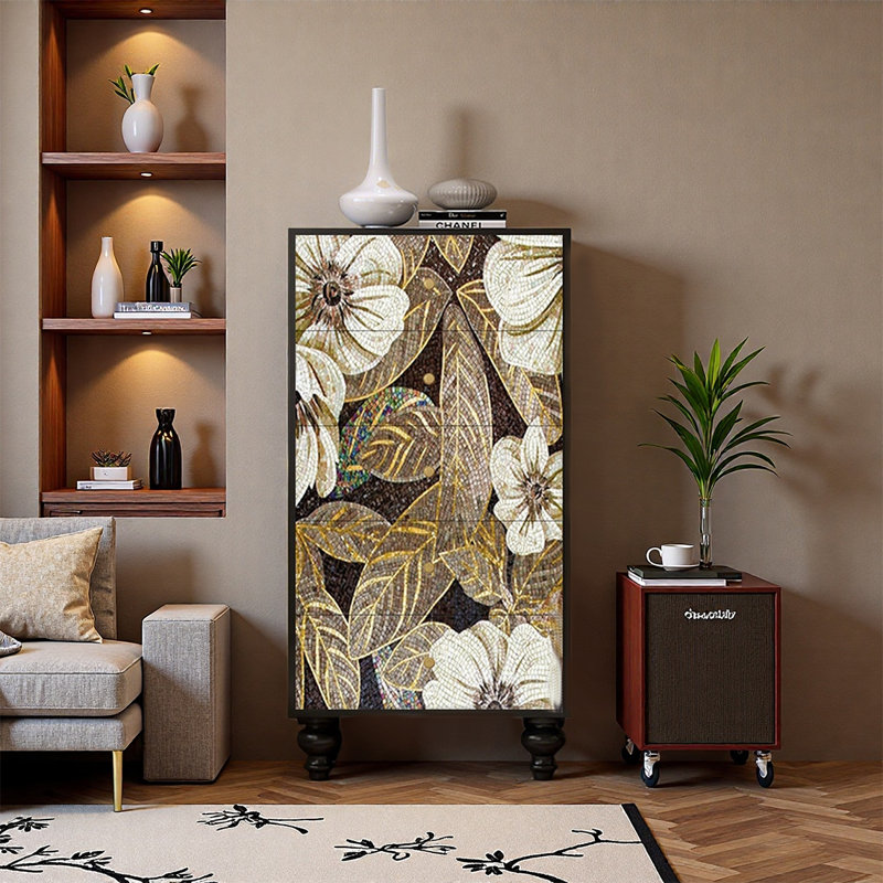 Armoire à tiroirs spacieuse avec plateau large, Noir