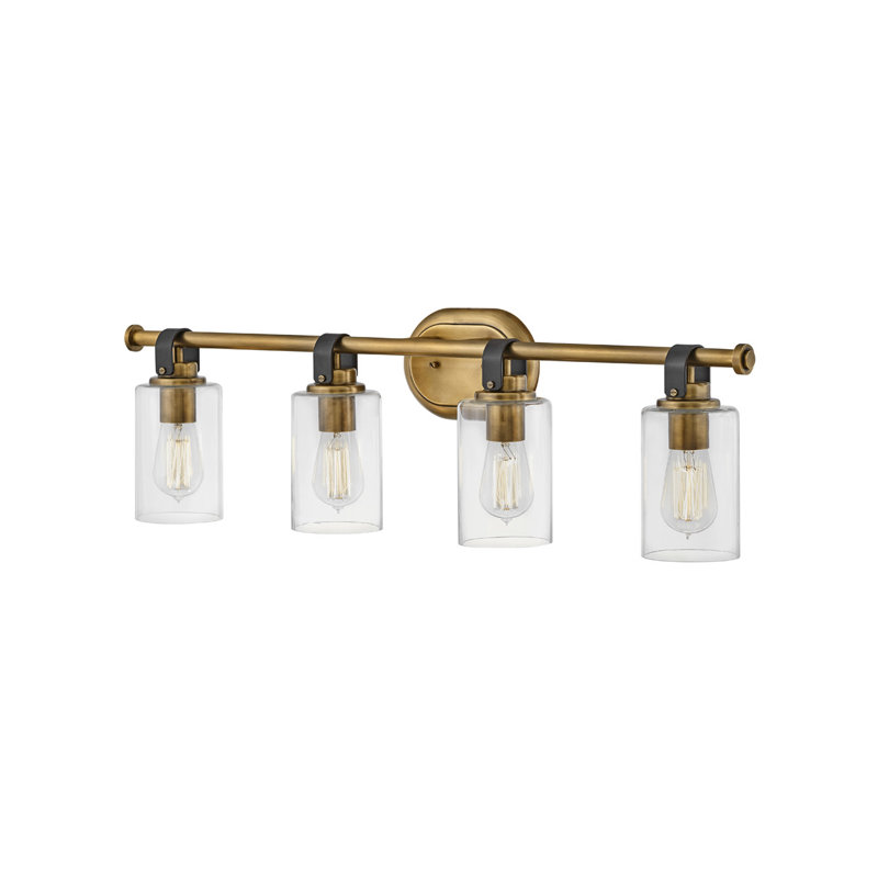 Luminaire de meuble-lavabo à intensité variable à 4 lumières April 4, Laiton héritage