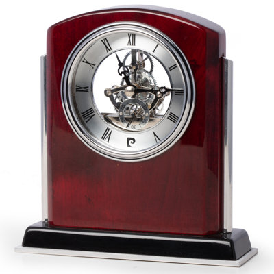 Roman Numeral Rosewood Wood Quartz Movement / Crystal Tabletop Clock in Rosewood