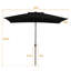 Parasol de marché rectangulaire inclinable 10 pi x 6 pi 5 po Le-1099585323