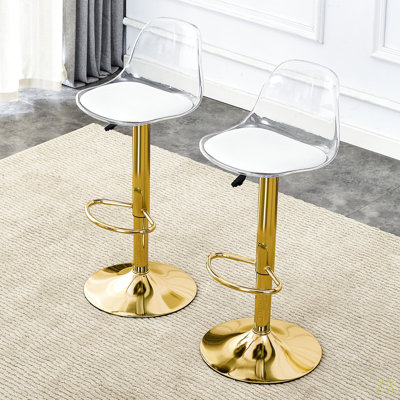Chaises et tabourets de bar modernes et minimalistes. Peut pivoter à 360 ° et ajuster le levage. Dossier en PET et sièges en polyuréthane. Ensemble de 2. Convient aux bars, aux restaurants et aux caissiers de la réception.