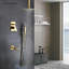 Ensemble de douche au plafond en laiton doré avec pommeau de douche L'aquila