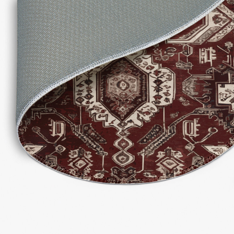 Tapis d'intérieur et d'extérieur noir Persian, Rond 5 pi