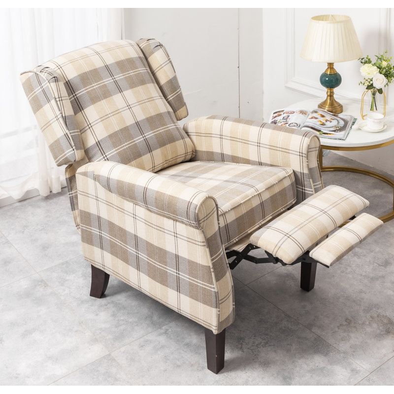 Imogen 70cm Wide Wing Chair Recliner, Brown/Beige