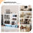 Mathea Record Player Stand with LED Lights Turntable Stand Up to 350 Albums-1497926885