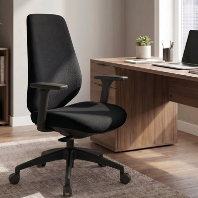 Chaise de bureau ergonomique en tissu avec profondeur d'assise réglable et accoudoirs 3D, chaise de direction à dossier haut pour bureaux modernes