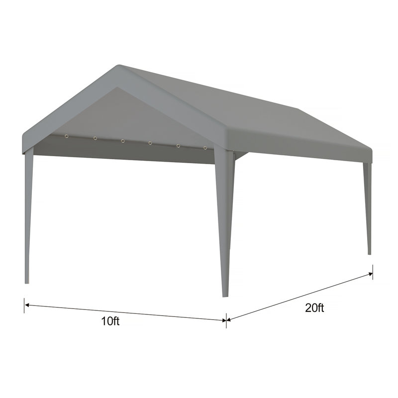 Housse de remplacement pour abri d'auto 10 x 20 pi, bâche imperméable et protégée contre les rayons UV avec 72 boucles élastiques pour l'abri de garage, cadre non inclus