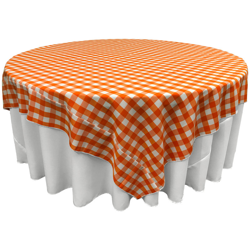Huertas Tablecloth, White and Orange, 52" Square