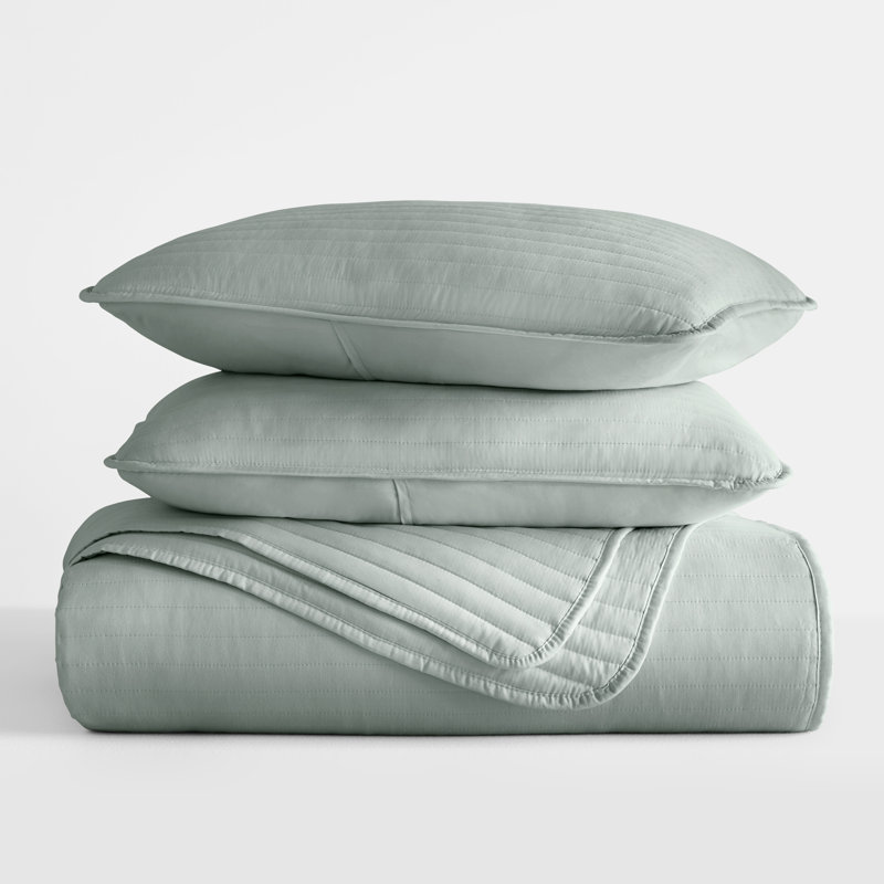 Eucalyptus Twin Microfiber Reversible Quilt Set