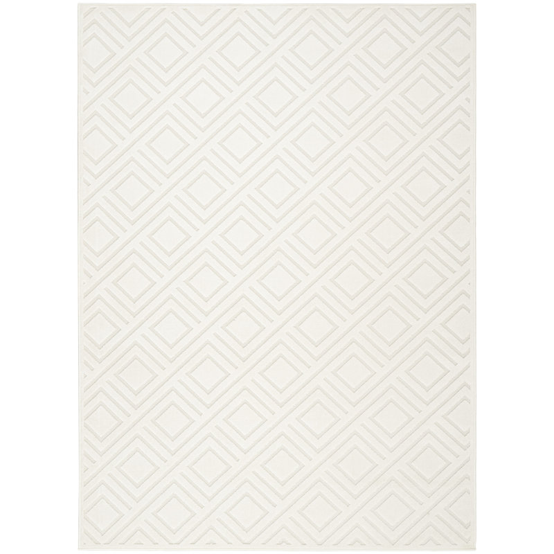 Tapis d'intérieur moderne ivoire Ebern Designs Garp, Rectangle 5 pi 3 po x 7 pi
