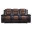 Ensemble de canapé de salon moderne et luxueux 2 pièces, causeuse inclinable, mobilier formel, revêtement en similicuir de première qualité, finition brune confortable à deux tons-1725450687