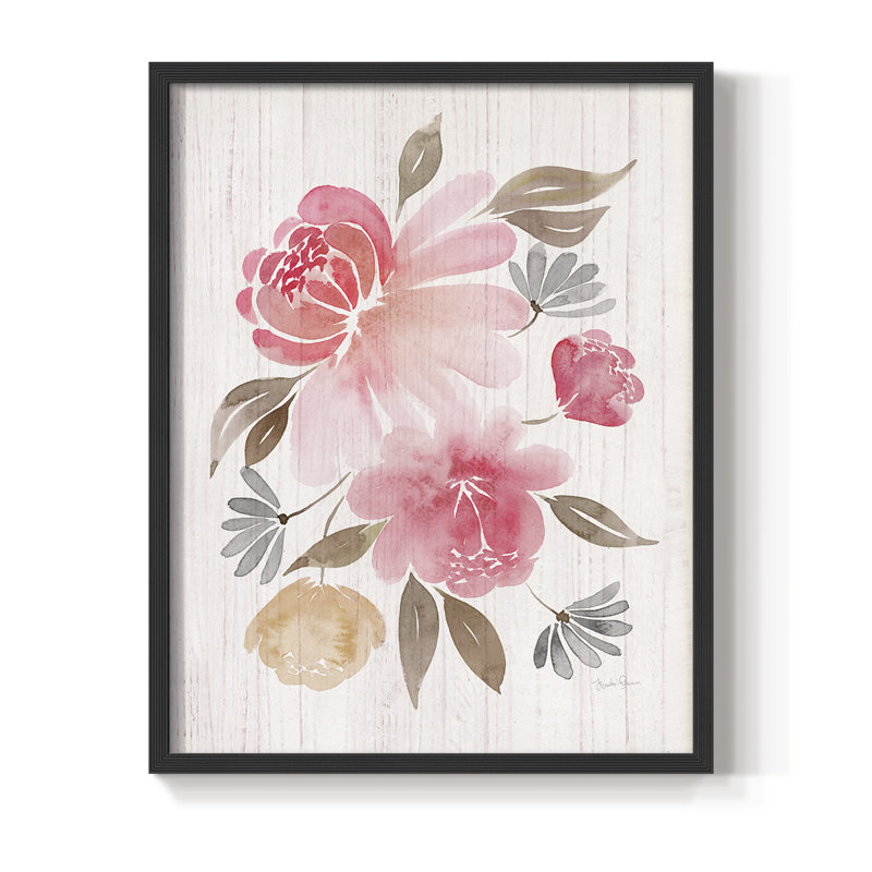 «Loose Peony II», reproduction encadrée - bois massif, H 21 po x l 17 po, Noir
