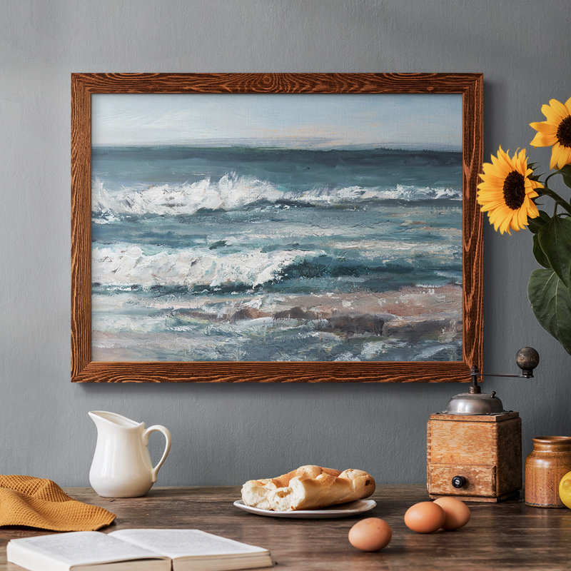 Ocean Breakers I, reproduction d'art sur toile, Cadre érable, H 22 po x l 32 po x P 1,5 po