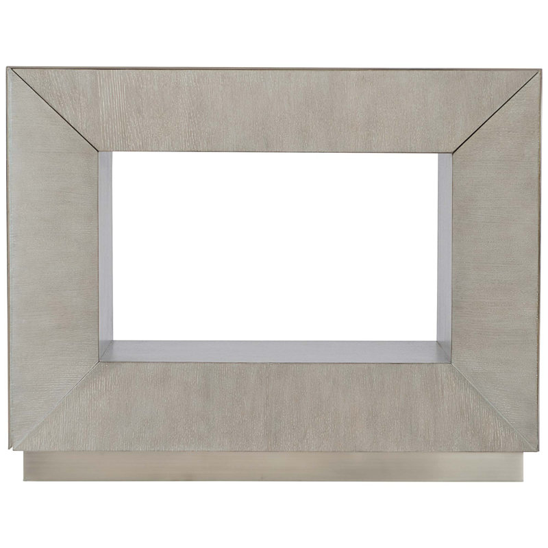 Transitional Cerused Greige Oak Nightstand with Tarnished Nickel Accents