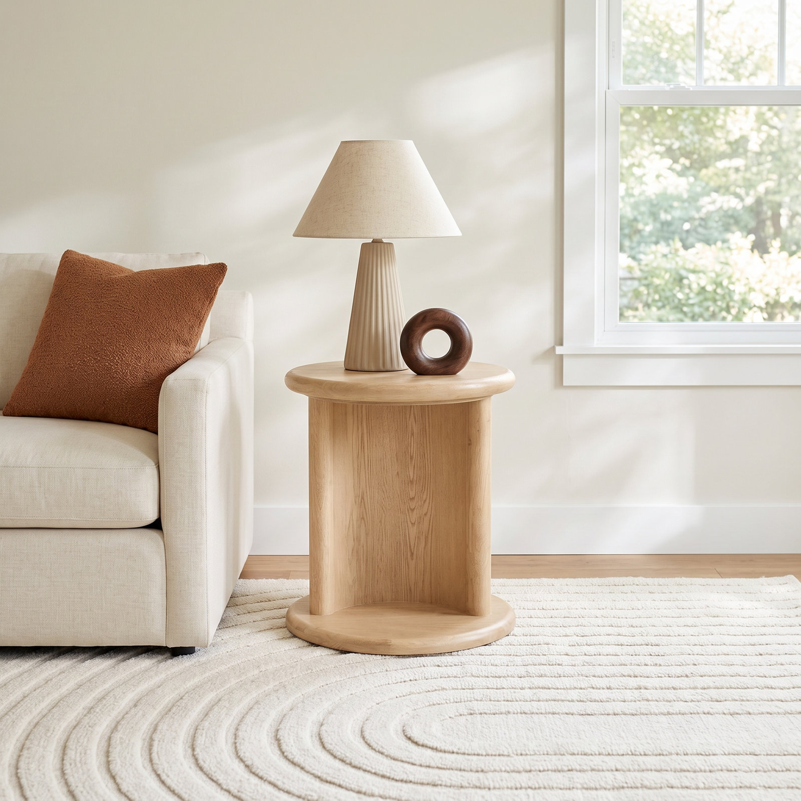 Circa 20" End Table, Light Oak
