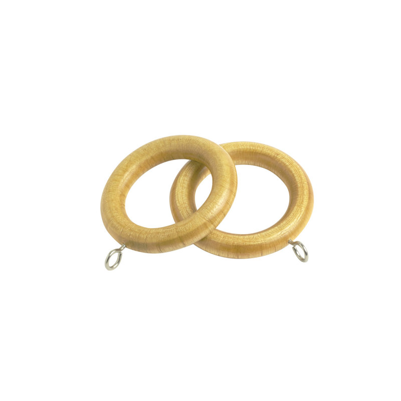 Madalene Wood, Metal 2.54cm Curtain Rings, Light Ash
