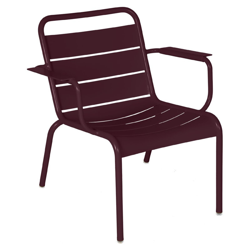 Luxembourg Metal Outdoor Lounge Chair, Black Cherry