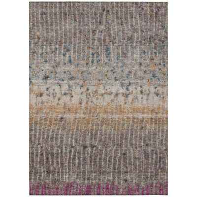 Machine Washable Indoor/Outdoor Chantille ACN2406 Abstract Rug