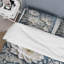 Ensemble de housse de couette en microfibre / polyester blanc et bleu-1213802643