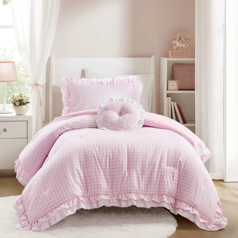 97f-f800-b96d4 Bedding, Twin XL Comforter + 2 Pillowcases, Pink