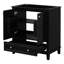 Base d'armoire de salle de bain noire 30 po, armoire en bois massif et planche, portes et tiroir, multifonction, tablette réglable, assemblage requis noir, fonctionnel requis-240843474